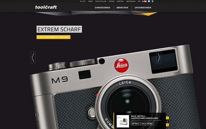 Extrem scharf – die neue Website von toolcraft